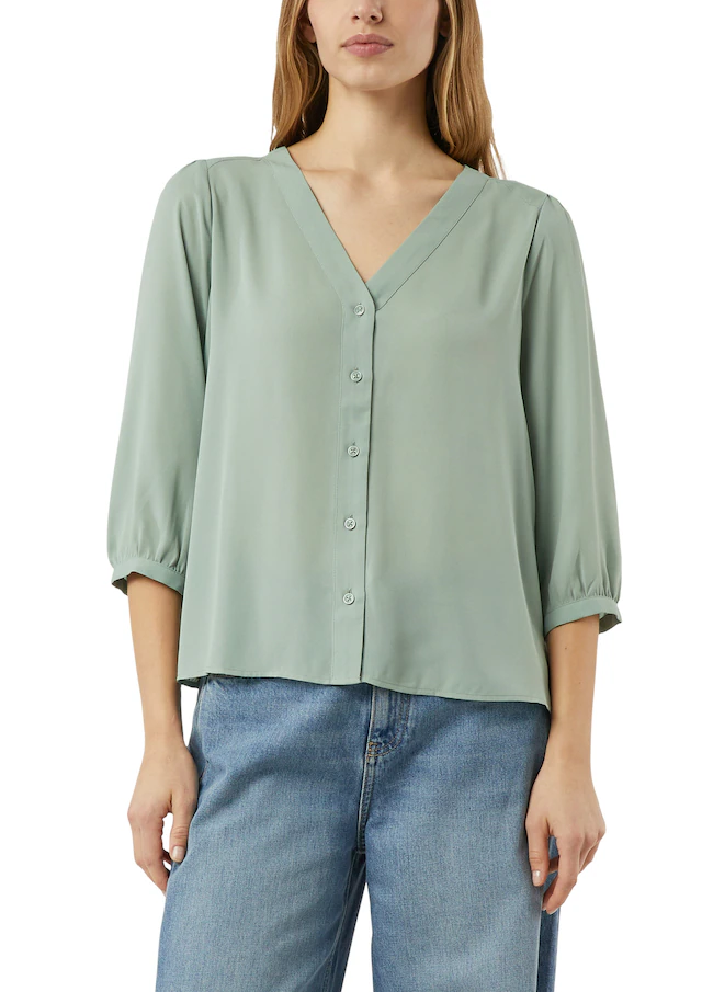 Comma Shirtbluse mit V-Ausschnitt
