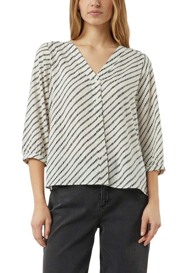 Comma Shirtbluse 3/4-Arm Tunika mit grafischem Muster
