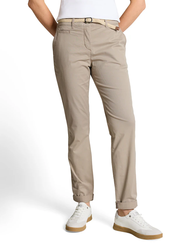 TOM TAILOR Chinohose mit Gürtel und Stretch