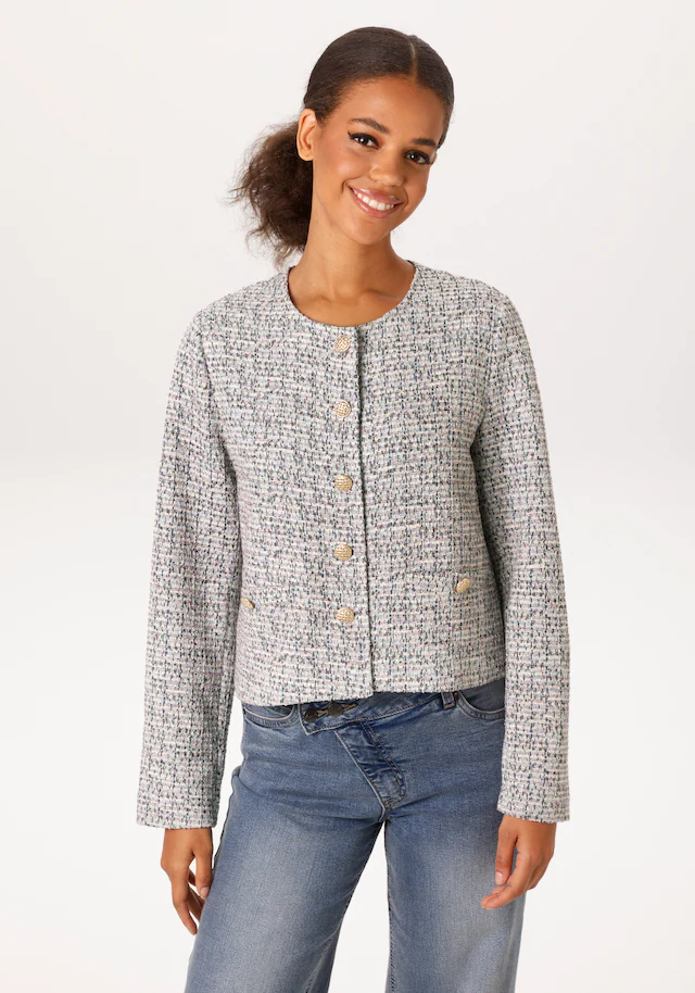 Aniston CASUAL Kurzblazer aus melierter Bouclé-Jacquard-Qualität