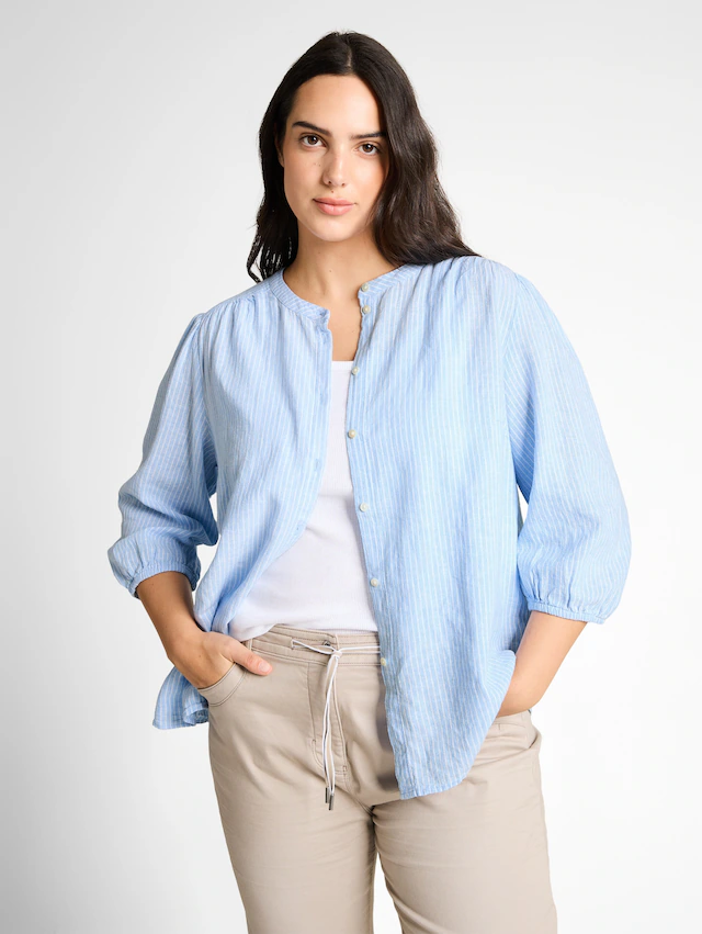 TOM TAILOR PLUS Schluppenbluse mit Streifen-Design