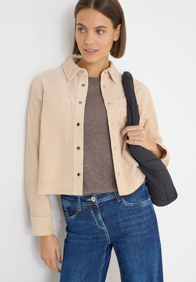Cecil Blusenjacke ohne Kapuze Overshirt mit Knopfleiste, Cord