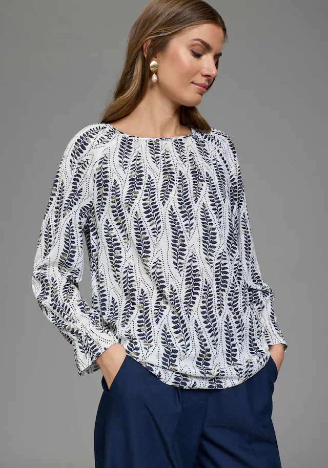Laura Scott Schlupfbluse im femininen Look, bedruckt mit kleinen, goldfarbenen Details