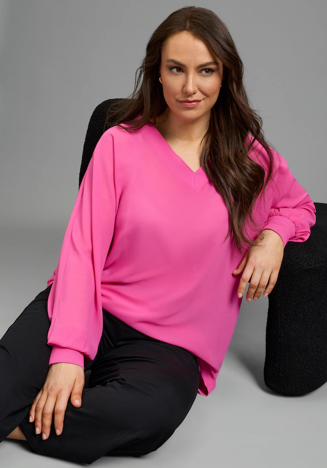 Laura Scott CURVE Shirtbluse »Große Größen« mit sportivem Rippenbündchen