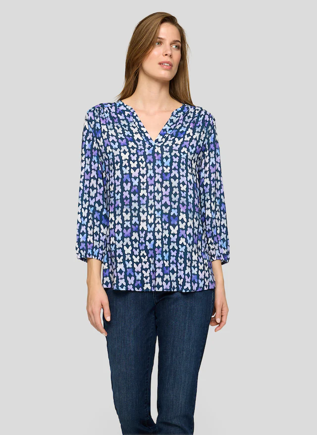 Rabe Klassische Bluse mit All-Over Print