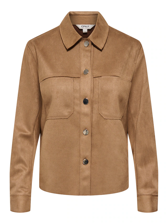 ONLY Hemdbluse »ONLMIRA L/S FAUX SUEDE SHIRT PNT« Materialmix, regular fit