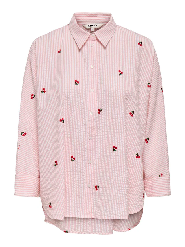 ONLY CARMAKOMA Druckbluse »CARNEW LINA GRACE L/S CHERRY SHIRT WVN«