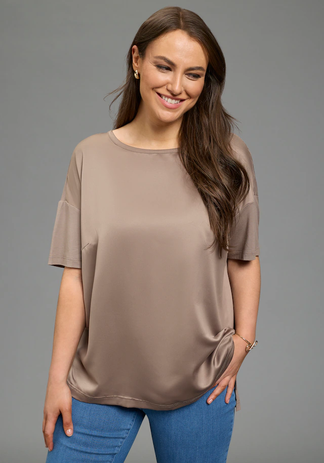 Laura Scott CURVE Shirtbluse »Große Größen« Oversize, mit lockerem Sitz, Po-bedeckende Länge, unifarbene Optik