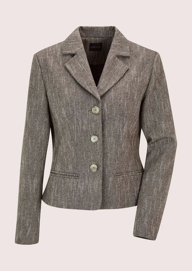 MADELEINE Jackenblazer »Kurzblazer Taillierter Businessblazer mit Reverskragen« Italienische Garnmischung