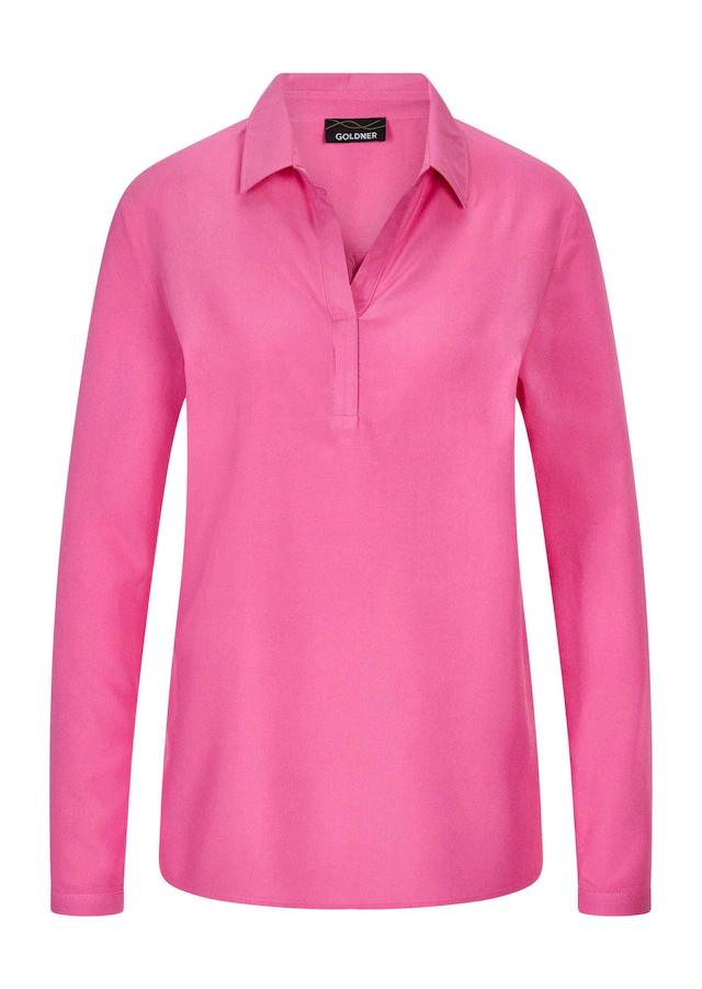 GOLDNER Klassische Bluse »Kurzgröße Zeitlose Viskosebluse mit Hemdkragen« Hemdkragen