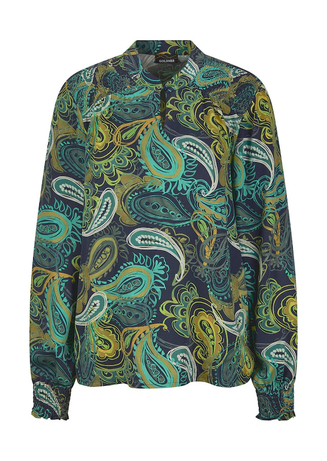 GOLDNER Schlupfbluse »Viskose-Satin-Bluse mit Paisley-Muster« Paisley-Muster