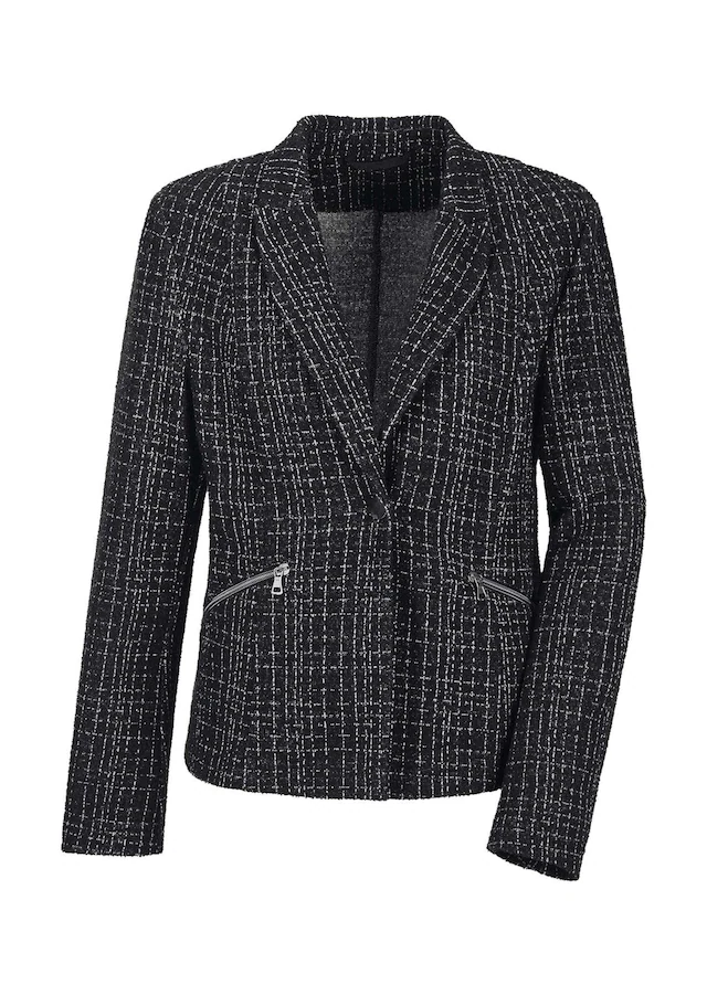 GOLDNER Jackenblazer »Kurzgröße Eleganter Baumwollblazer, Karomuster« RV Taschen