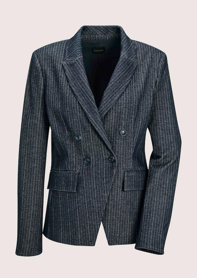MADELEINE Jackenblazer »Jerseyblazer Taillierter Businessblazer mit Nadelstreifen« Nadelstreifen mit Fischgrat Design