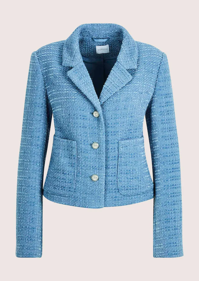 MADELEINE Jackenblazer »Chenilleblazer Moderner Einreiher mit 3D-Struktur« 3-D Struktur mir Chenille Garn