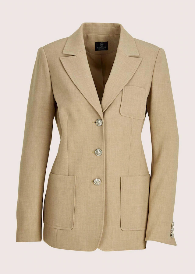 MADELEINE Jackenblazer »Blazer Stilvoller Einreiher mit Reverskragen« Edle Melange-Qualität