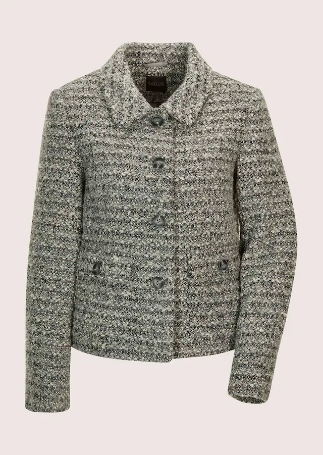 MADELEINE Jackenblazer »Tweedblazer Kurzblazer mit französischer Eleganz« Tweed Blazer, Fransendetails