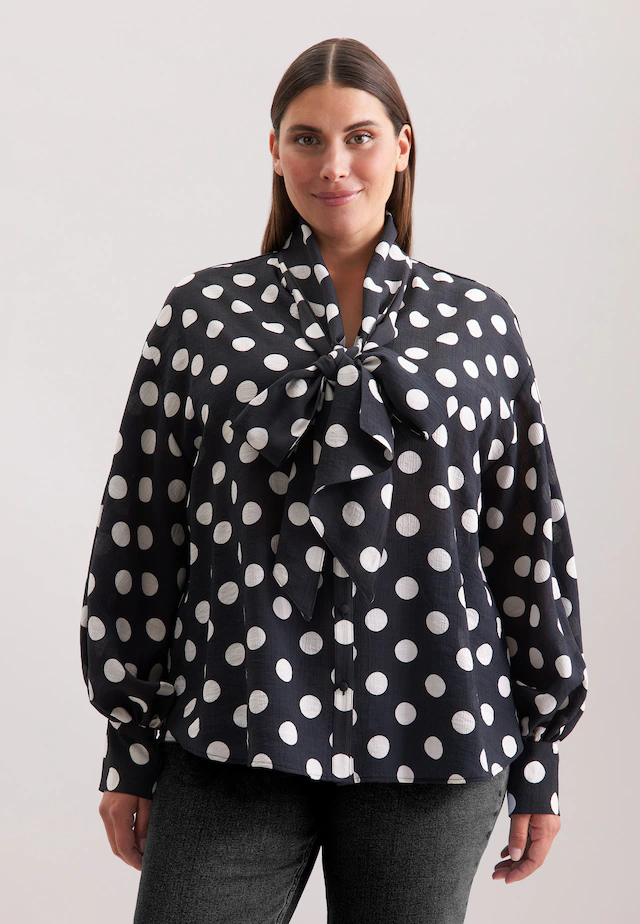 seidensticker Rüschenbluse »Schwarze Rose« 1/1 Binderkragen Druck