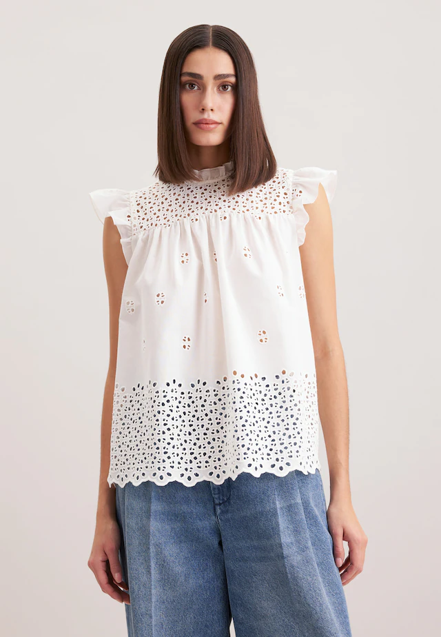 seidensticker Shirtbluse »Schwarze Rose« Ohne Arm Rückenausschnitt Stickerei