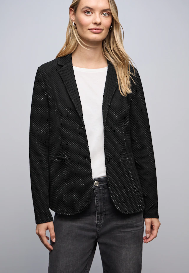 STREET ONE Jackenblazer Sanft glitzernder Look und mit feinem Strukturmuster