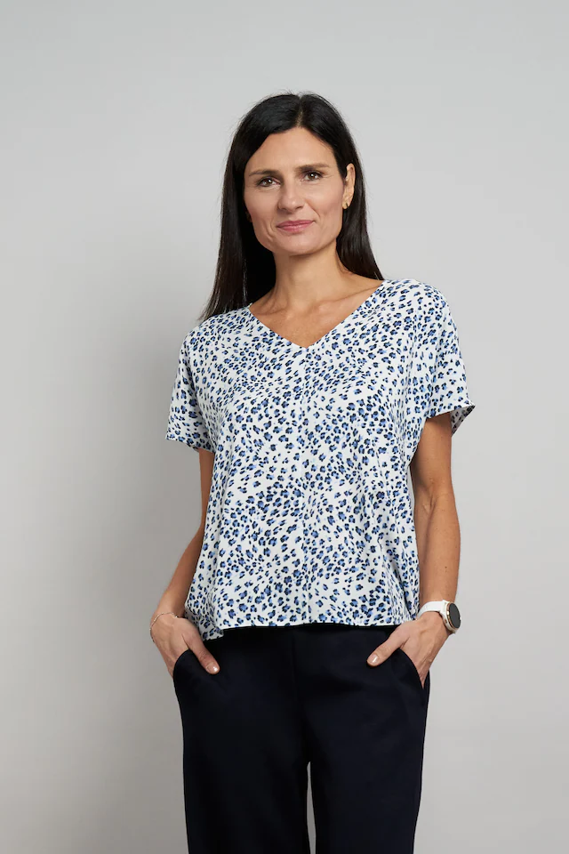 Seidel Moden Kurzarmbluse »Otto exclusiv« mit Minimalprint und V-Ausschnitt - MADE IN GERMANY