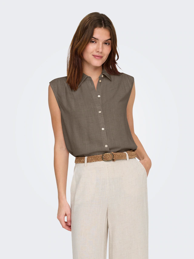 ONLY Blusentop »ONLSIESTA S/L LINEN BL SHIRT PNT NOOS« mit Leinen