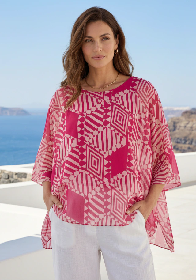 Laura Scott Chiffonbluse mit Fledermausärmeln im lässigen Stil