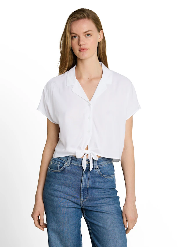 TOM TAILOR Denim Shirtbluse mit Knotendetail