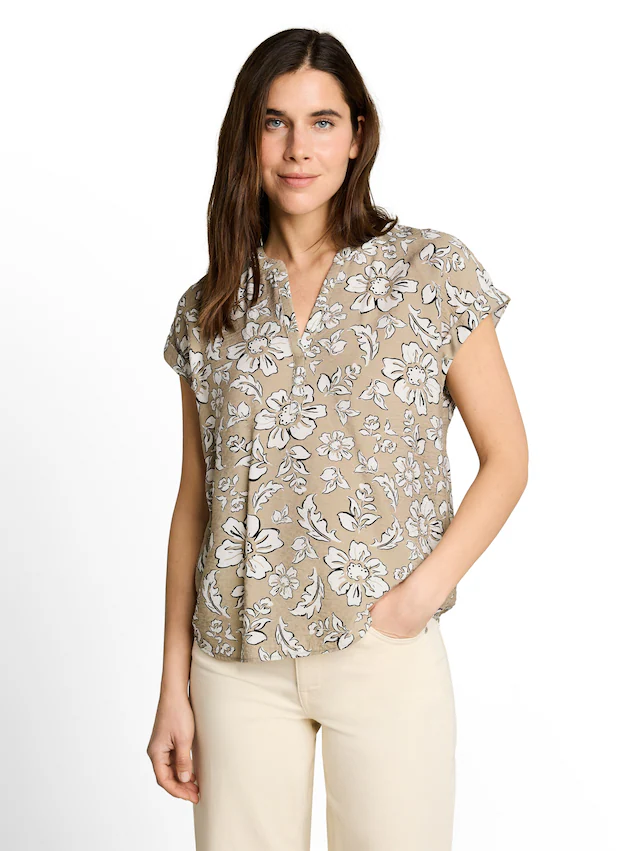 TOM TAILOR Kurzarmbluse Sommerbluse mit floralem Muster