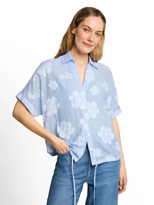 TOM TAILOR Klassische Bluse mit All-Over Print