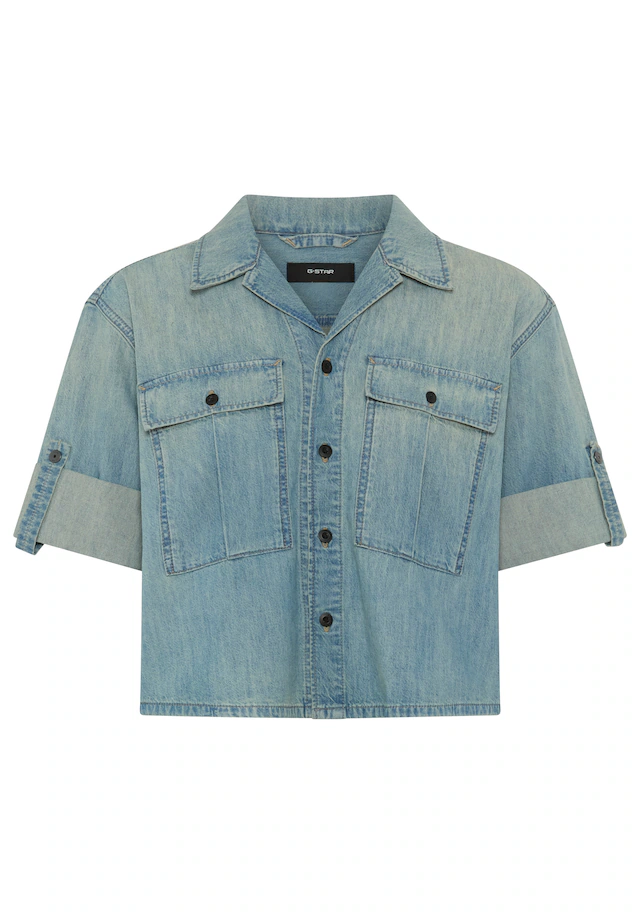G-STAR Hemdbluse »Boxy Relaxed Shirt ss wmn« mit gekrempelten Ärmeln, Reverskragen