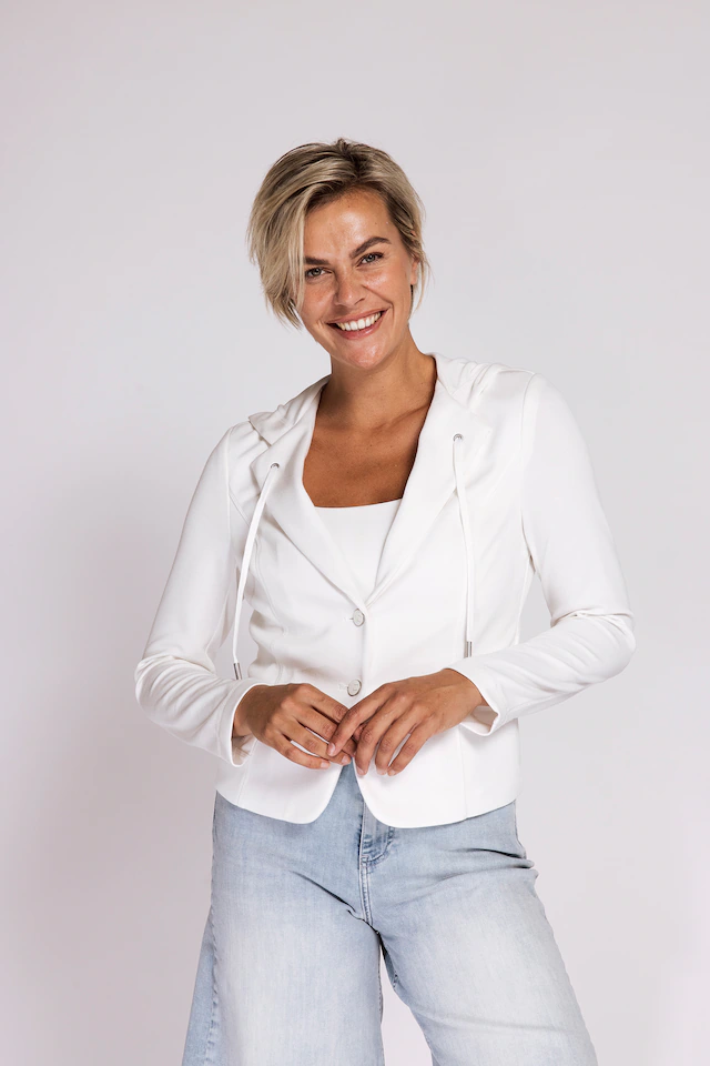 Zhrill Jerseyblazer »DARCIA Blazer mit Kapuze« mit Reverskragen, hüftbedeckende Länge, taillierte Passform