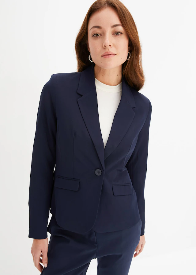 bonprix Kurzblazer »Kurzblazer« eleganter Stil, Slim Fit, aus Polyester und Elasthan