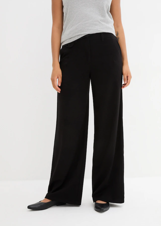 bonprix Marlene-Hose weit geschnitten, Loose fit Passform, High-Waist-Bequembund
