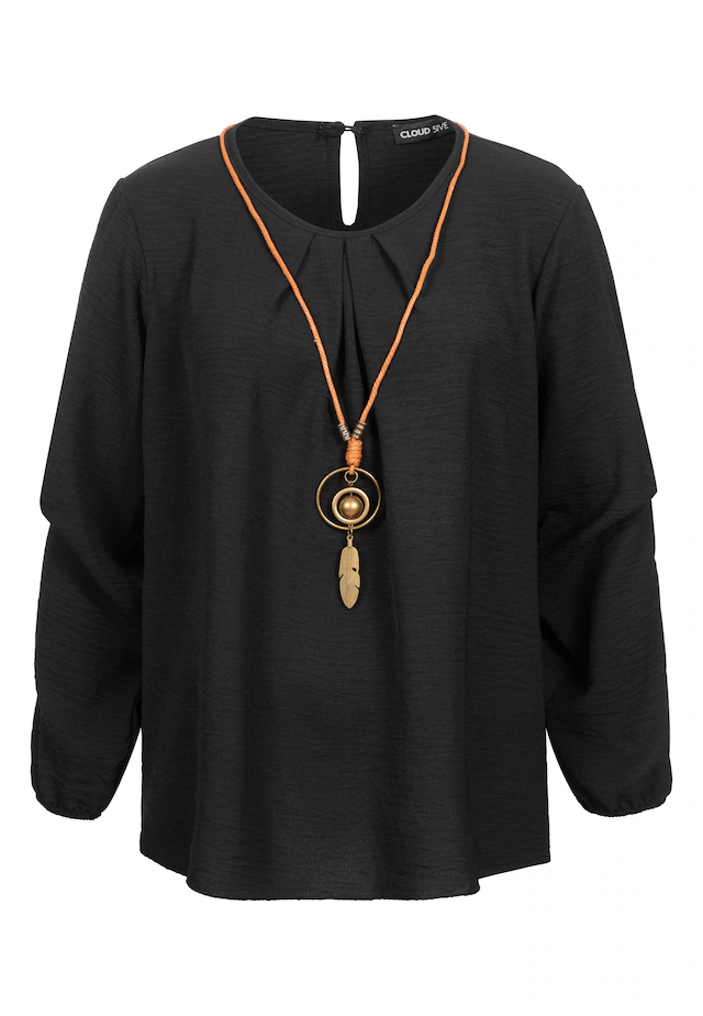 CLOUD 5IVE Klassische Bluse »CLOUD 5IVE Longsleeve Blouse with Necklace«