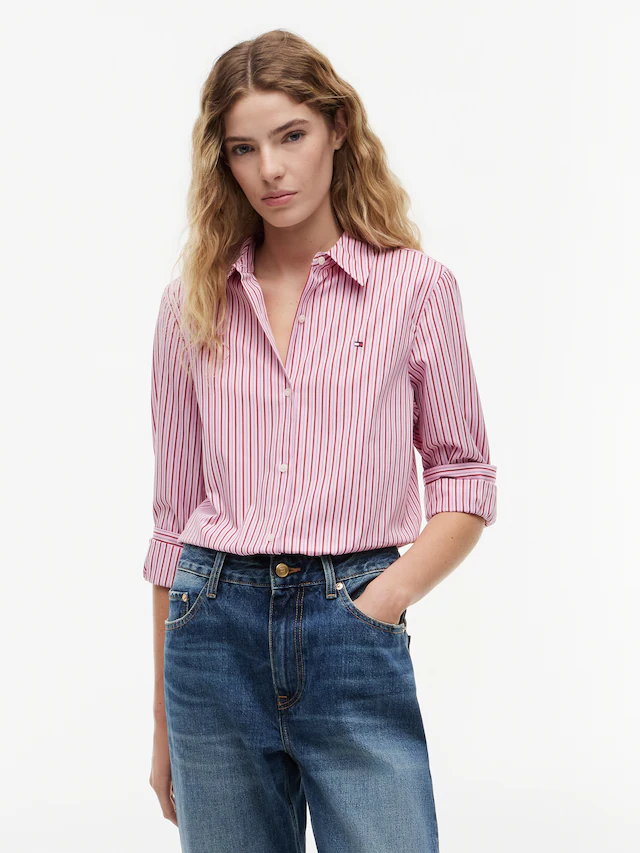 Tommy Hilfiger Hemdbluse »SUMMER POPLIN REGULAR SHIRT« Baumwolle, regular fit, auch in großen Größen