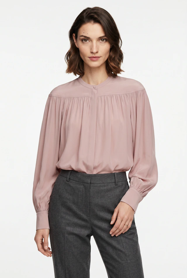 BOSS ORANGE Langarmbluse »Bethena Premium Damenmode« mit verdeckter Knopfleiste, Relaxed Fit