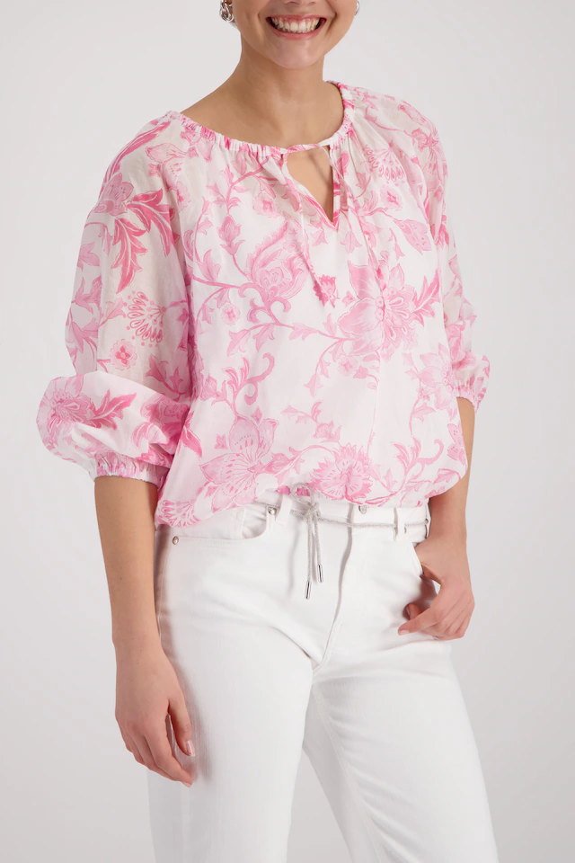 Monari Langarmbluse »Bluse Blumendruck allover« Regular fit mit Blumenmuster