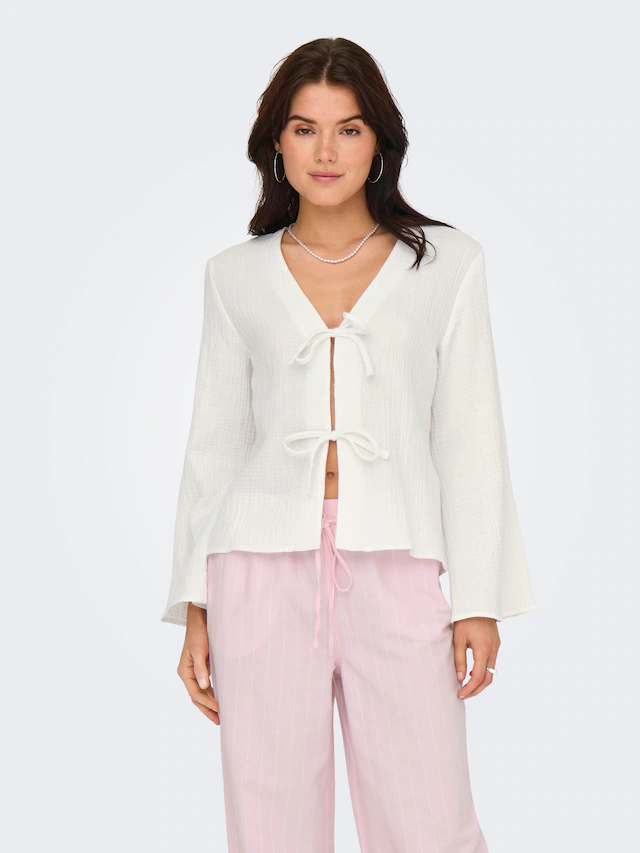JDY Langarmbluse »JDYTHEIS LIFE L/S TOP WVN NOOS« Baumwolle, regular fit, Musselin Qualität