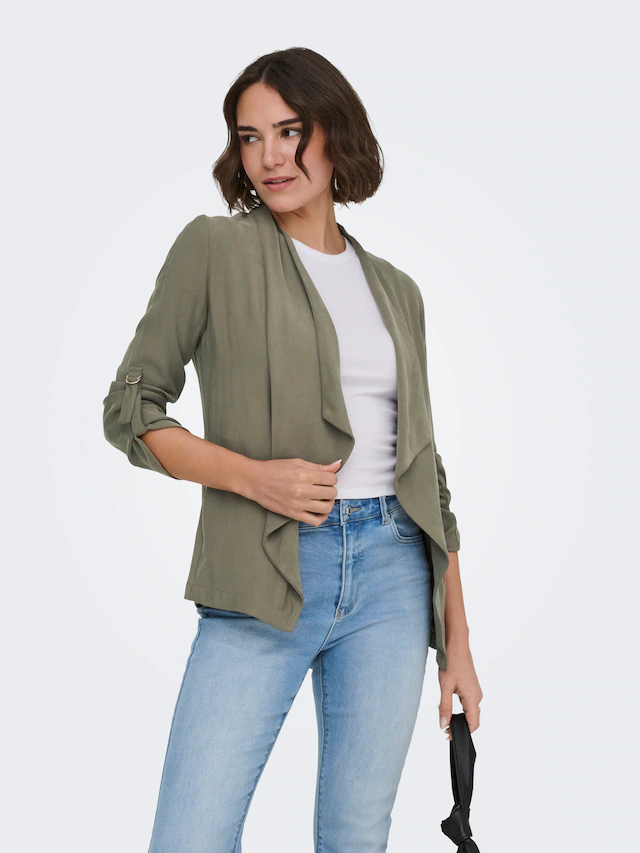 ONLY Blusenjacke »ONLLALIA 3/4 OPEN JACKET PNT« Viskosemischung