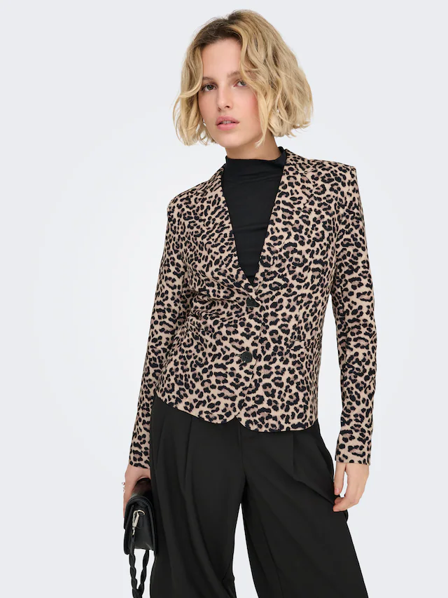 ONLY Kurzblazer »ONLELISIA LIFE L/S AOP BLAZER TLR« Materialmix, regular fit