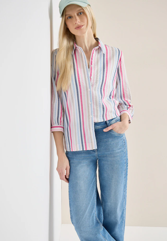 Cecil Hemdbluse 3/4-Arm-Bluse mit Mulitcolor-Streifen