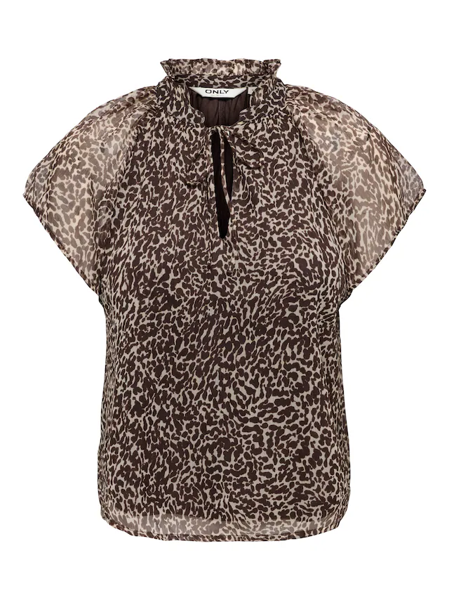 ONLY Chiffonbluse »ONLLERI-PENINNA S/S TIED NECK SHIRT WVN« Polyester, regular fit