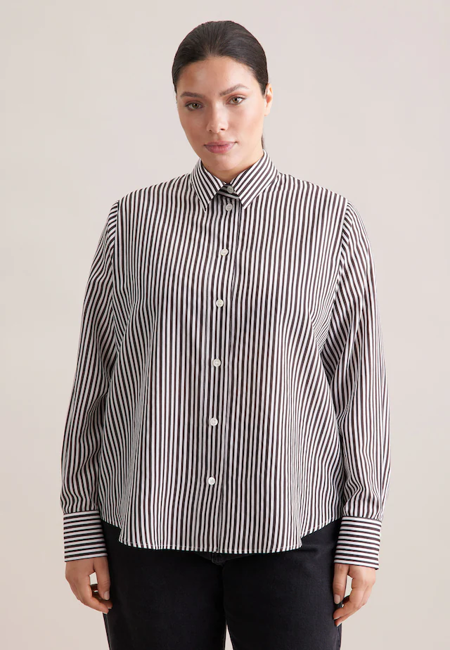 seidensticker Klassische Bluse »Schwarze Rose« 1/1 Kragen Gestreift