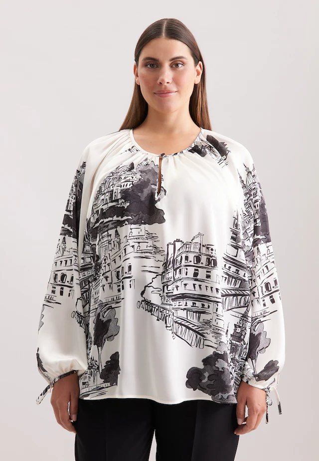 seidensticker Schlupfbluse »Schwarze Rose« 1/1 Rundhals Druck