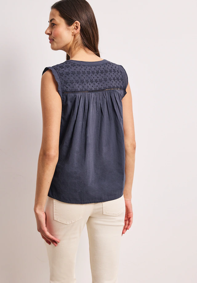 STREET ONE Blusentop Blustentop mit Split Neck und Shiffleydetails