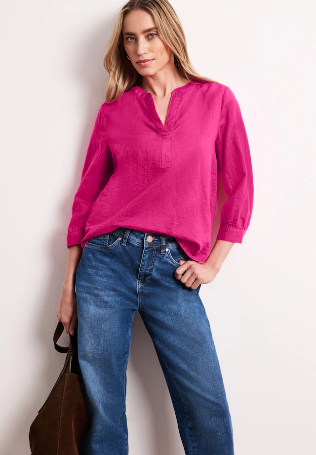 STREET ONE Klassische Bluse aus Leinenmix