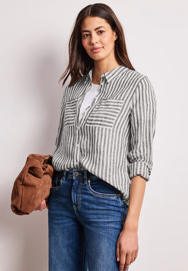 STREET ONE Hemdbluse mit Streifen Muster