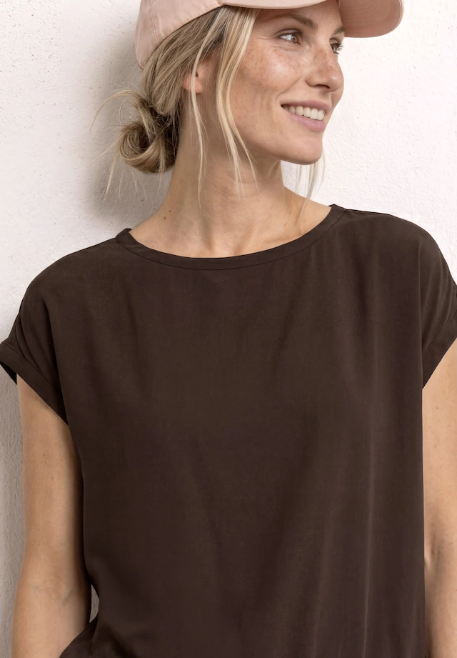 STREET ONE Shirtbluse Sommerbluse mit Tapedetail an den Schultern