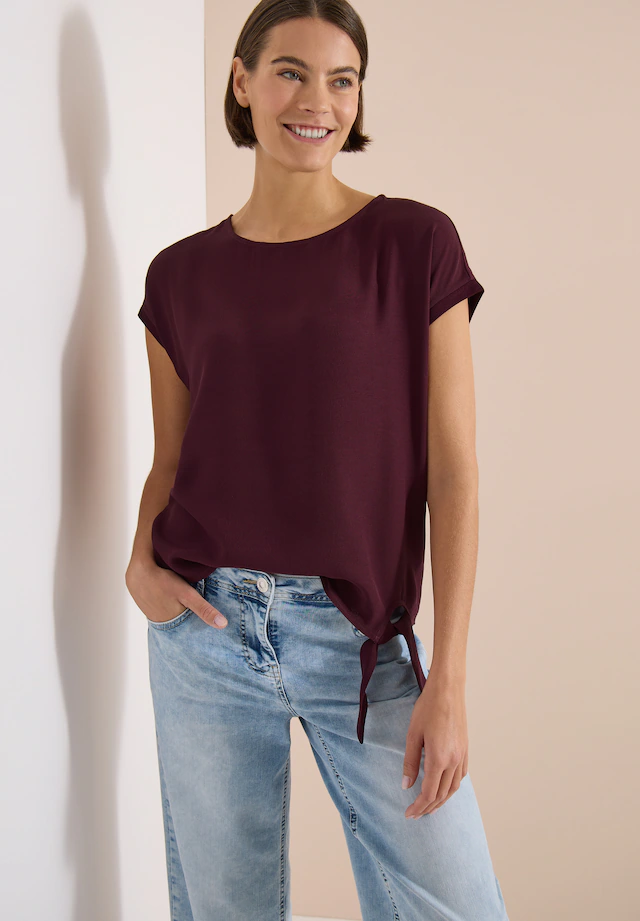 Cecil Kurzarmbluse Sommershirt mit Knotendetail