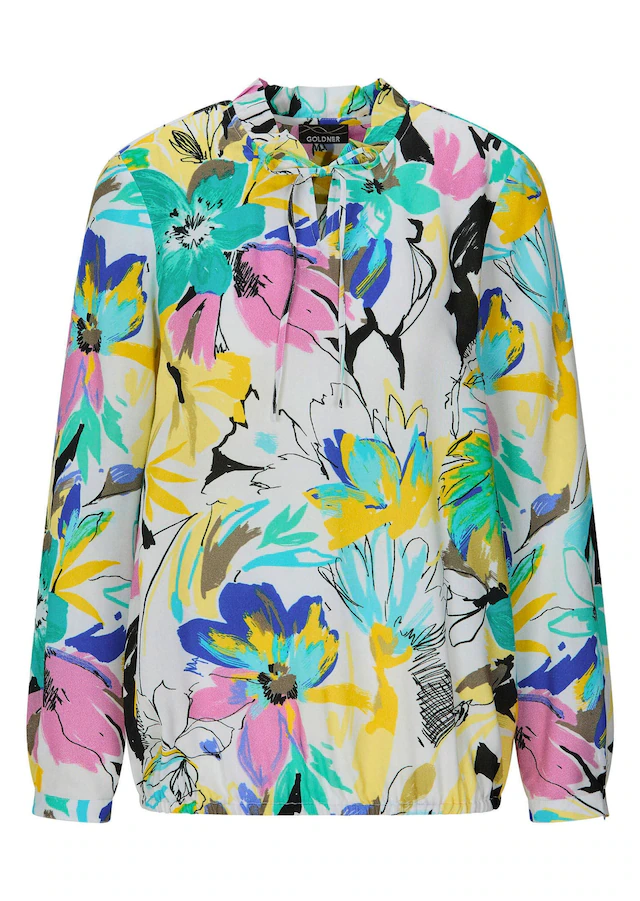 GOLDNER Schlupfbluse »Viskosebluse mit Blumenprint« Sattel im Rückteil